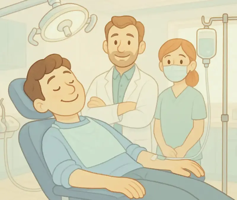 IV Sedation being administered to a calm patient at Conklin Family Dental, showcasing the science of comfortable dentistry